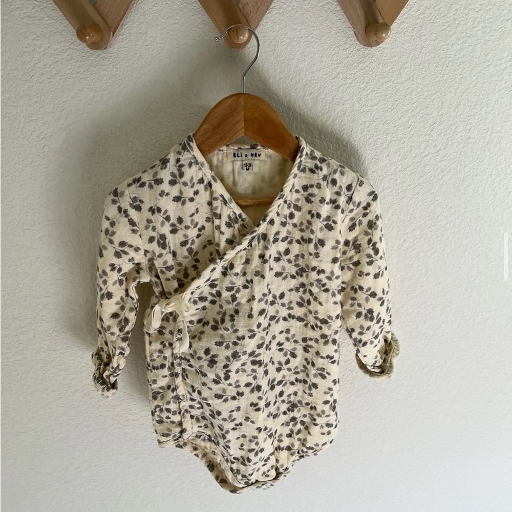 Eli & Nev Floral Long Sleeve Baby Onesie